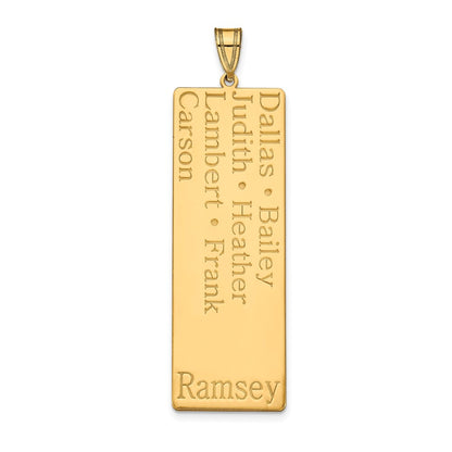 Gold Plated Sterling Silver/Gold 7 Name Family Pendant
