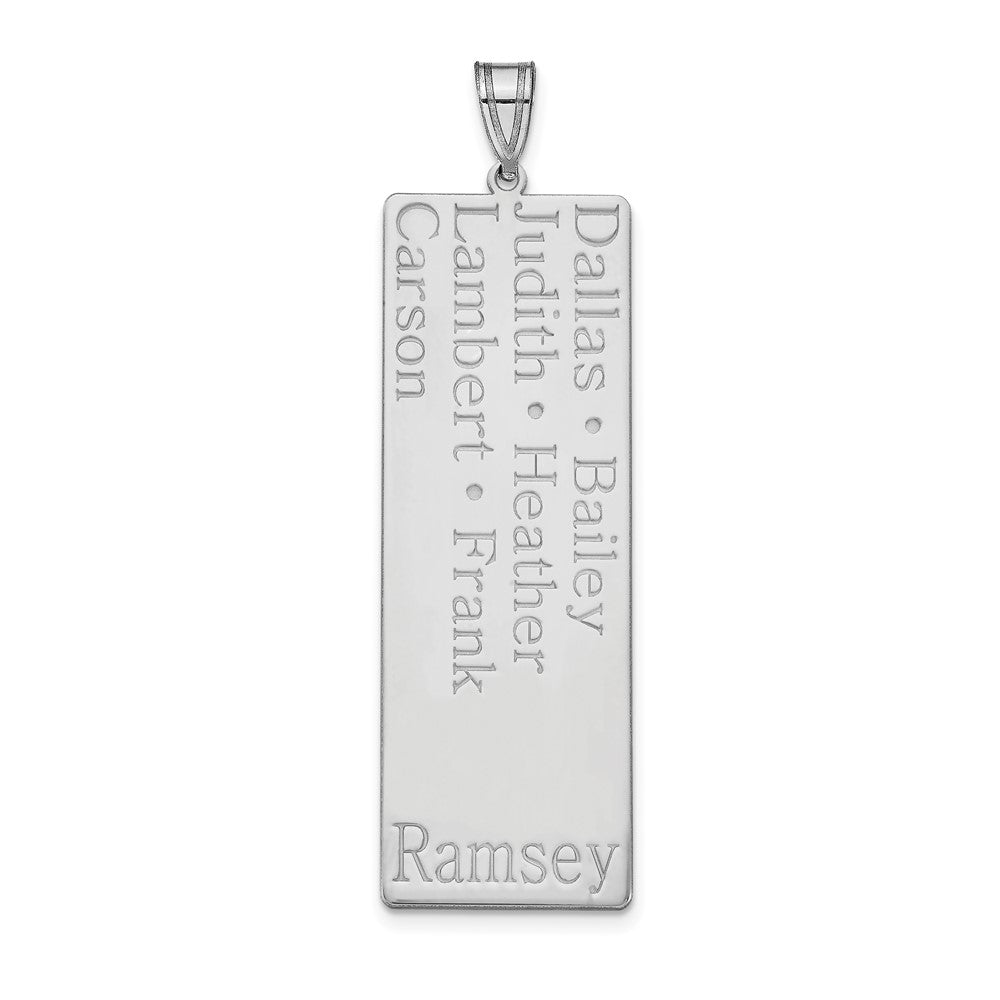 Sterling Silver Silver/Rhodium Plated 7 Name Family Pendant