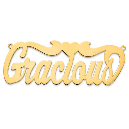 14K Yellow Gold Polished Heart Name Plate