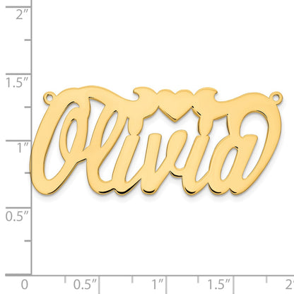 14K Yellow Gold Polished Heart Name Plate
