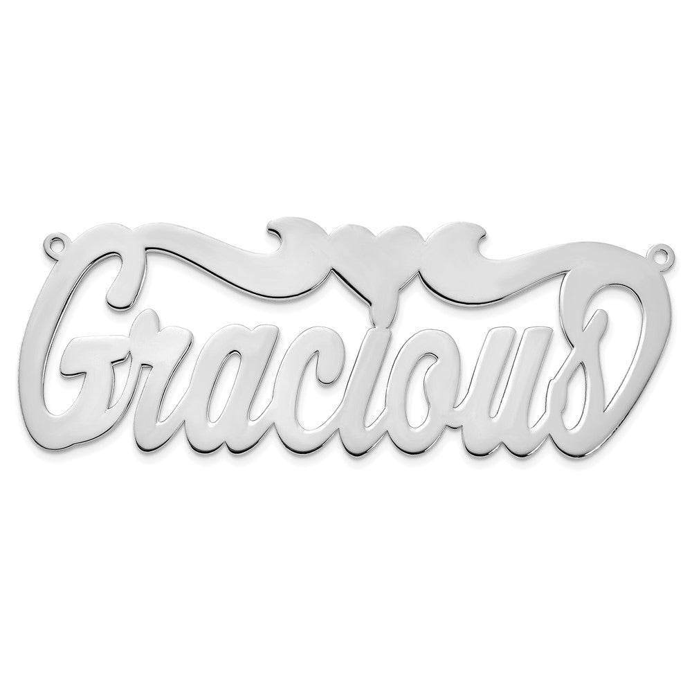 14K White Gold Polished Heart Name Plate