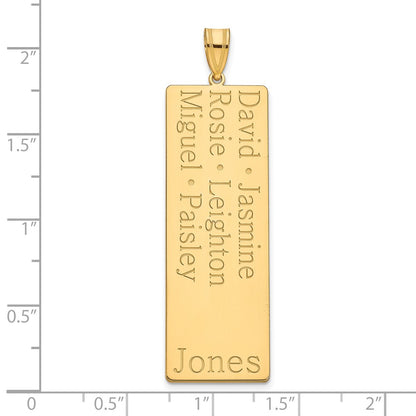 14K Yellow Gold 6 Name Family Pendant