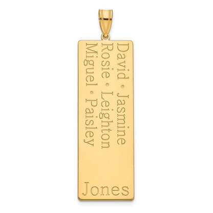 14K Yellow Gold 6 Name Family Pendant