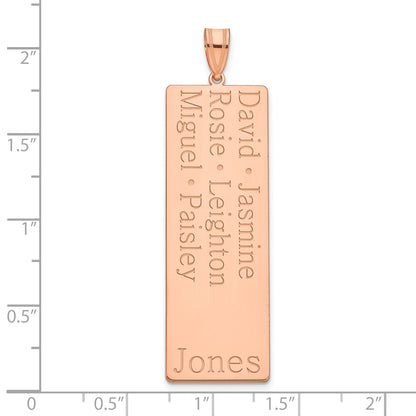 14K Rose Gold 6 Name Family Pendant