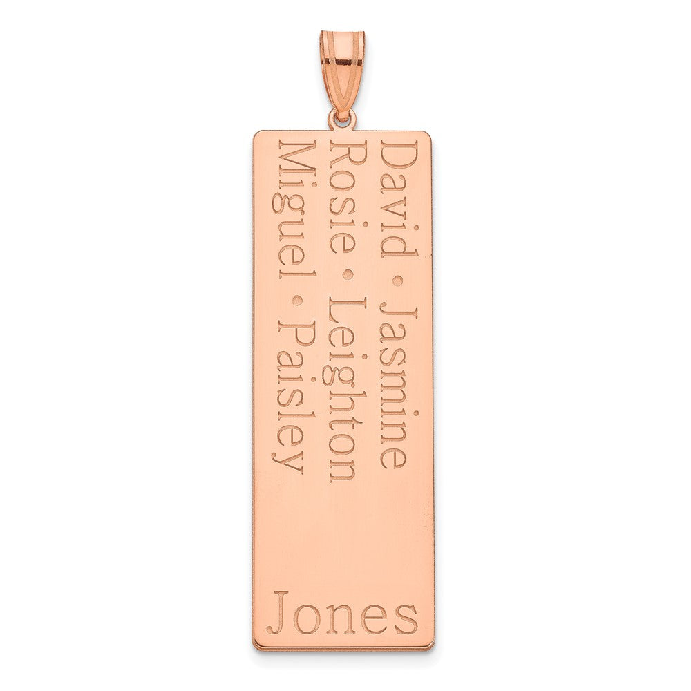 14K Rose Gold 6 Name Family Pendant