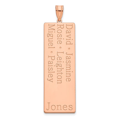 14K Rose Gold 6 Name Family Pendant