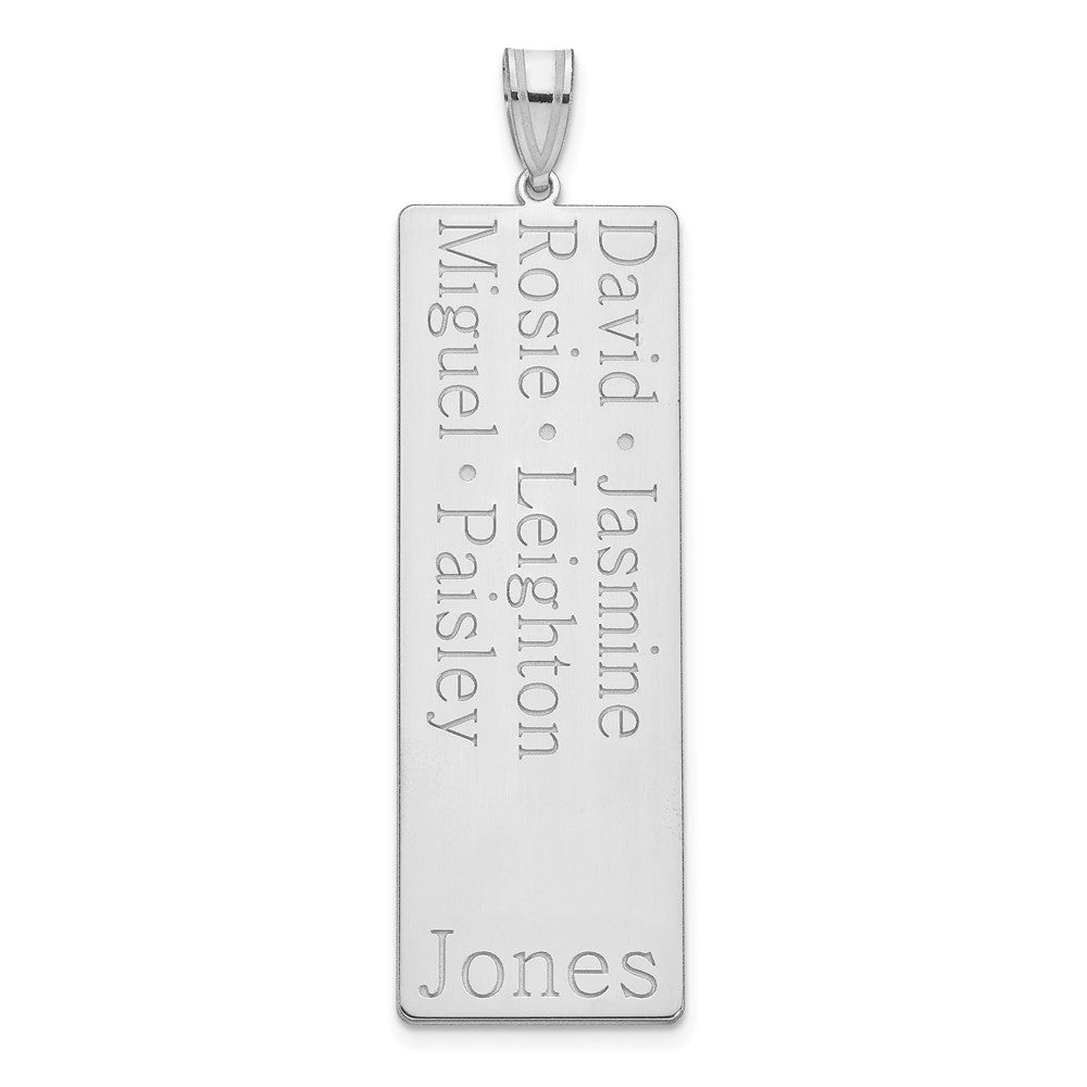 14K White Gold 6 Name Family Pendant