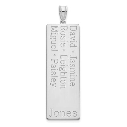 14K White Gold 6 Name Family Pendant