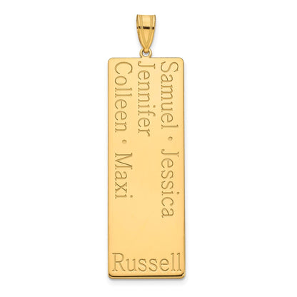 14K Yellow Gold 5 Name Family Pendant