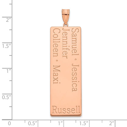 14K Rose Gold 5 Name Family Pendant