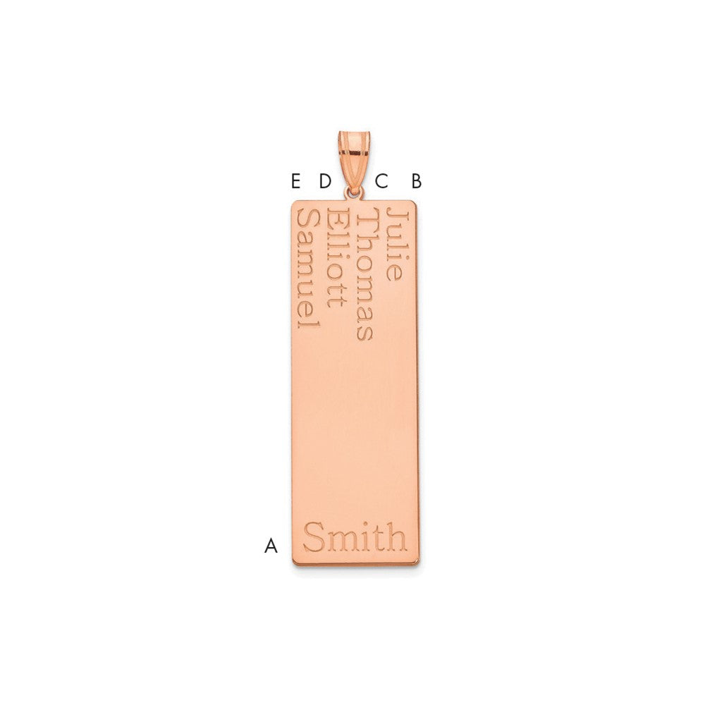 14K Rose Gold 4 Name Family Pendant