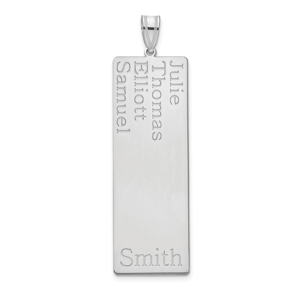 14K White Gold 4 Name Family Pendant