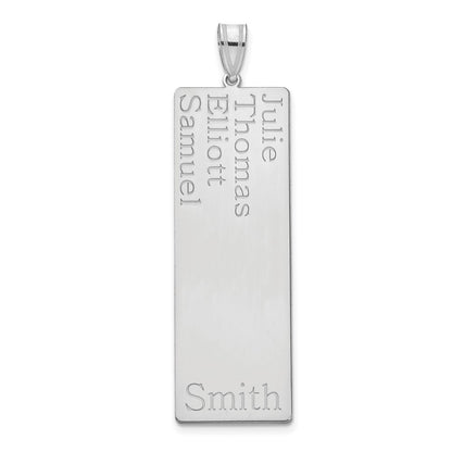 14K White Gold 4 Name Family Pendant