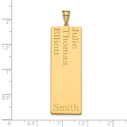 14K Yellow Gold 3 Name Family Pendant
