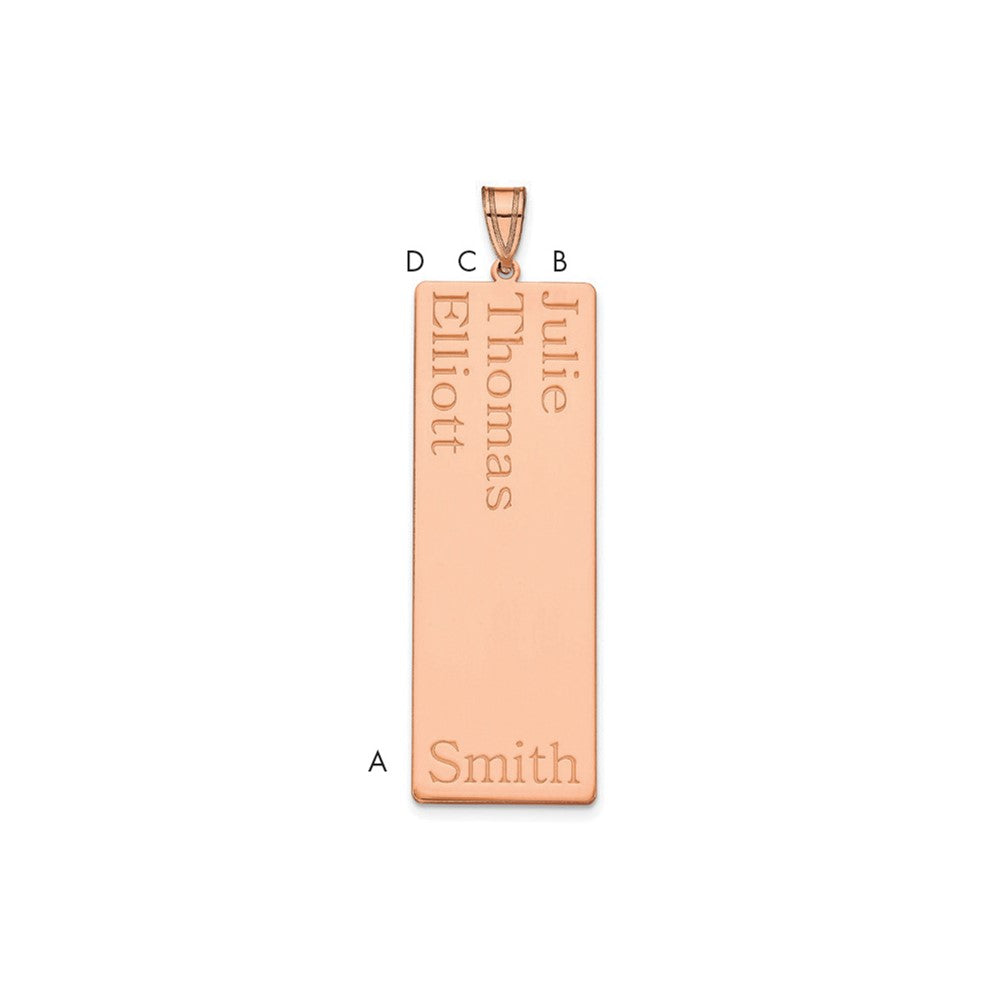 14K Rose Gold 3 Name Family Pendant