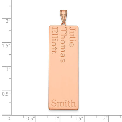 14K Rose Gold 3 Name Family Pendant