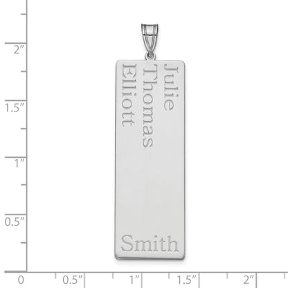 Sterling Silver Silver/Rhodium Plated 3 Name Family Pendant