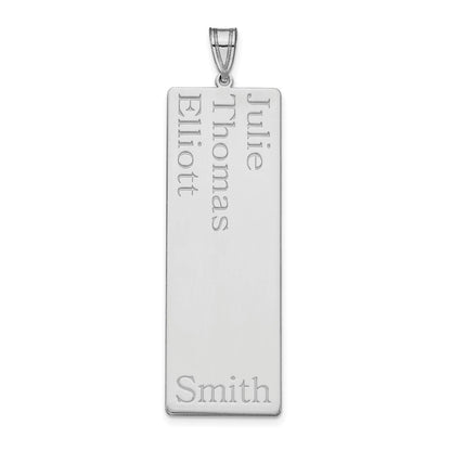 Sterling Silver Silver/Rhodium Plated 3 Name Family Pendant
