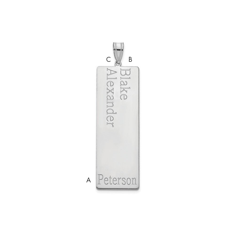 Sterling Silver Silver/Rhodium Plated 2 Name Family Pendant