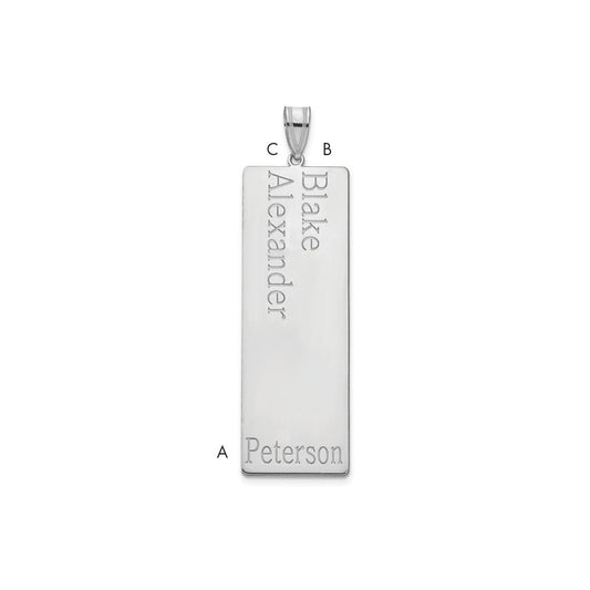 14K White Gold 2 Name Family Pendant