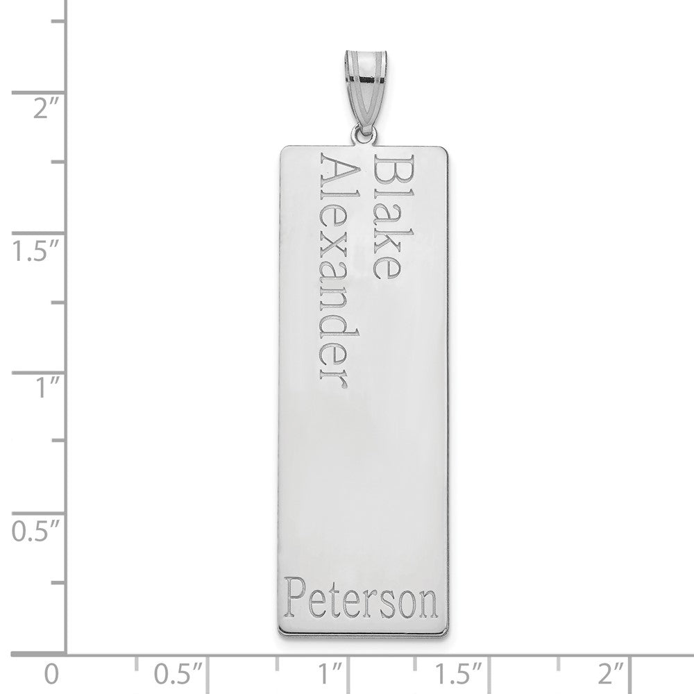 14K White Gold 2 Name Family Pendant