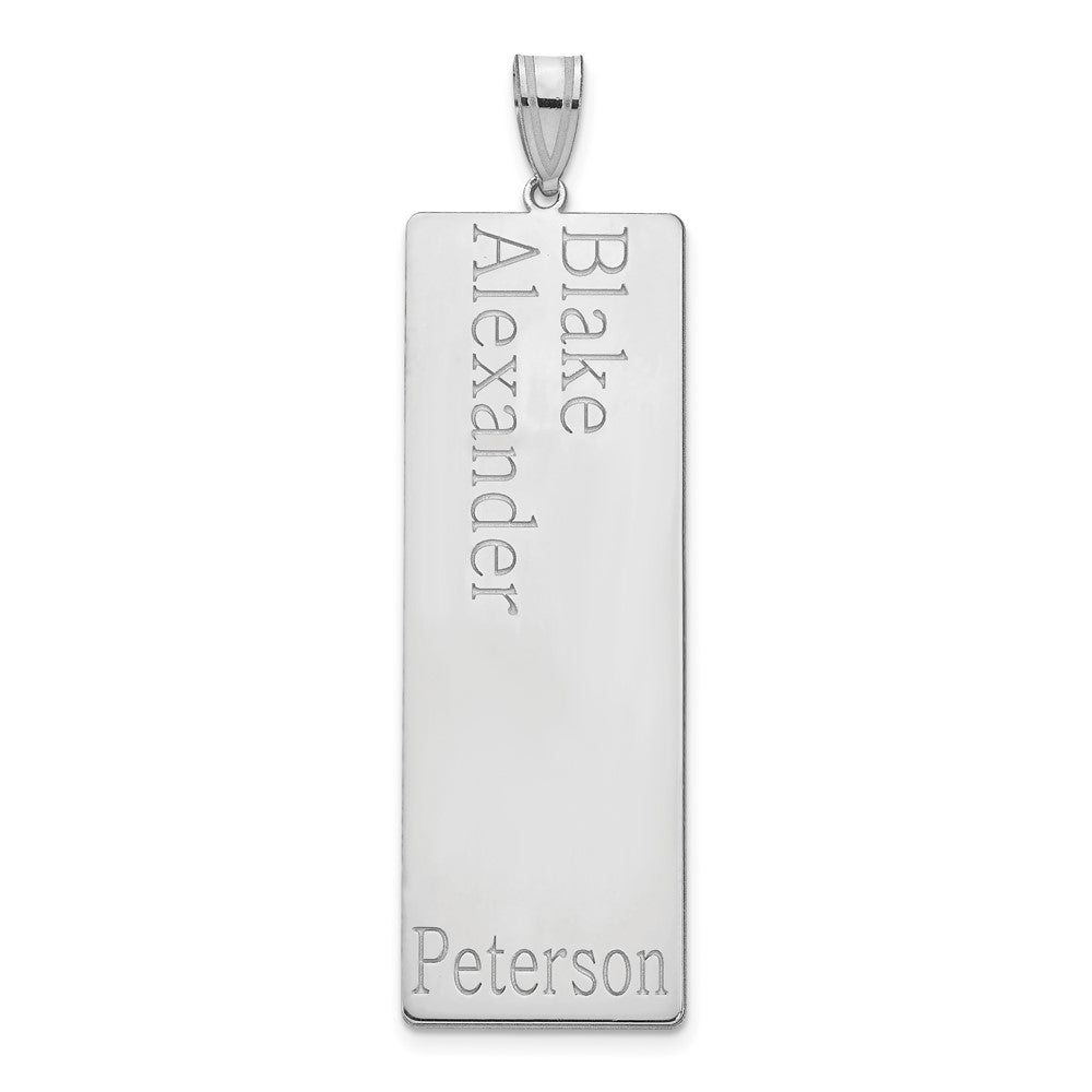 Sterling Silver Silver/Rhodium Plated 2 Name Family Pendant