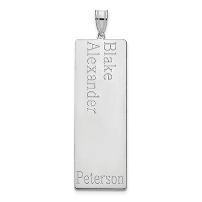 Sterling Silver Silver/Rhodium Plated 2 Name Family Pendant