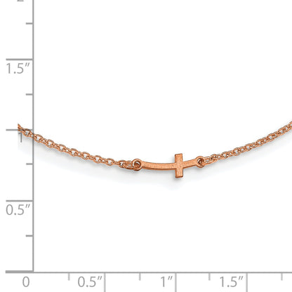 14K Rose Gold Brushed 1 Initial/Symbol Necklace