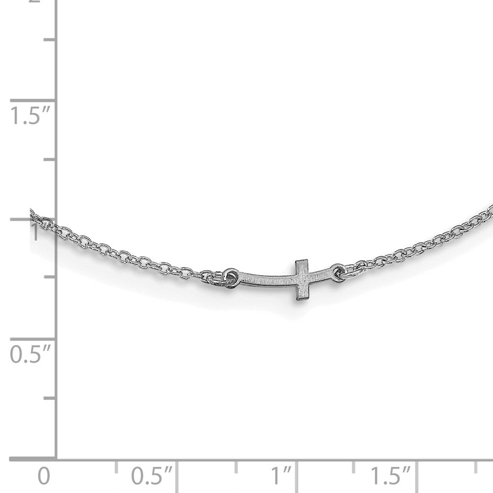 14K White Gold Brushed 1 Initial/Symbol Necklace