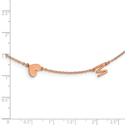 14K Rose Gold 2 Brushed Initial/Symbol Necklace
