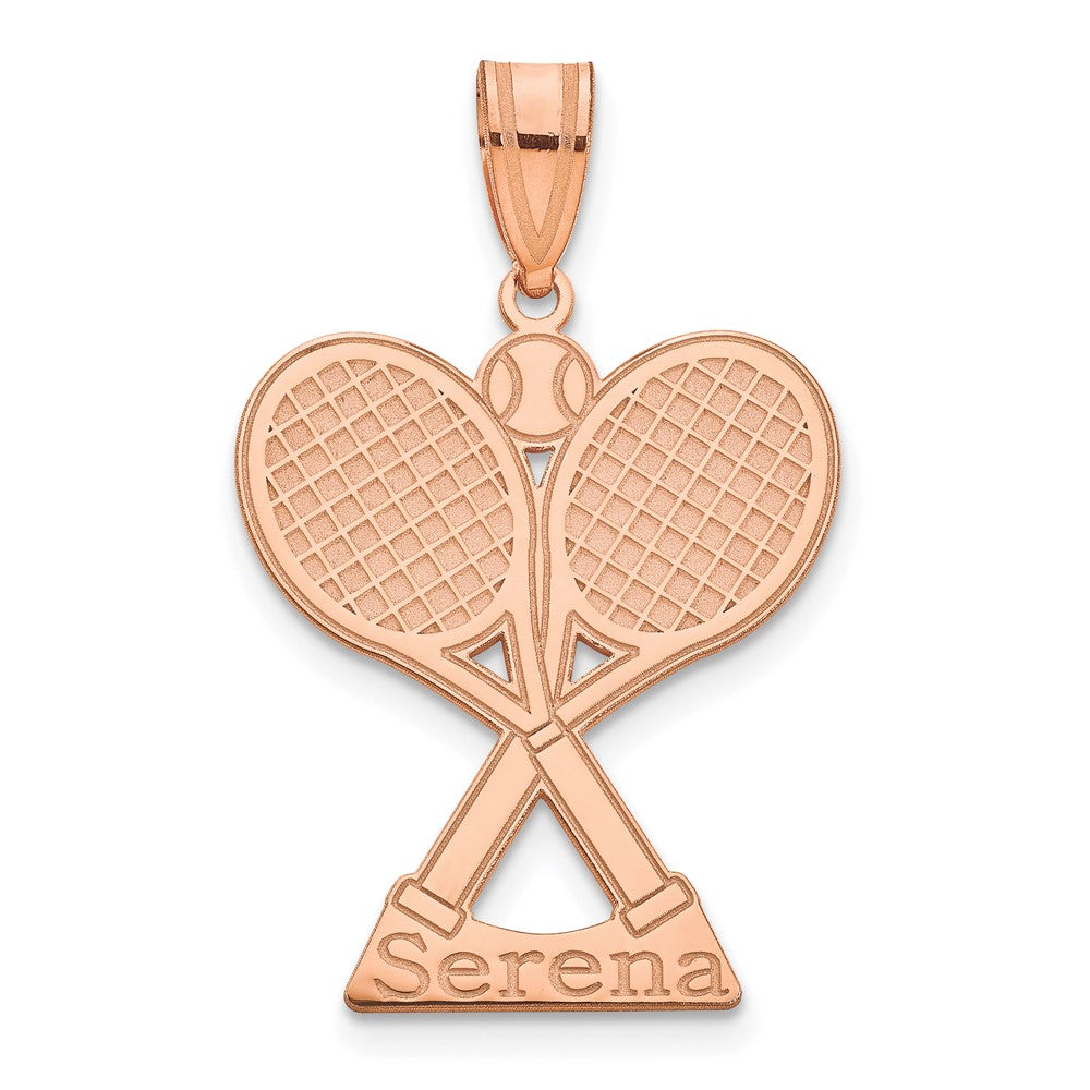 14K Rose Gold Personalized Tennis Pendant