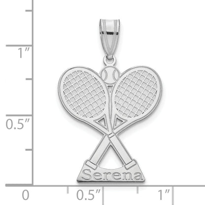 Sterling Silver Silver/Rhodium Plated Personalized Tennis Pendant