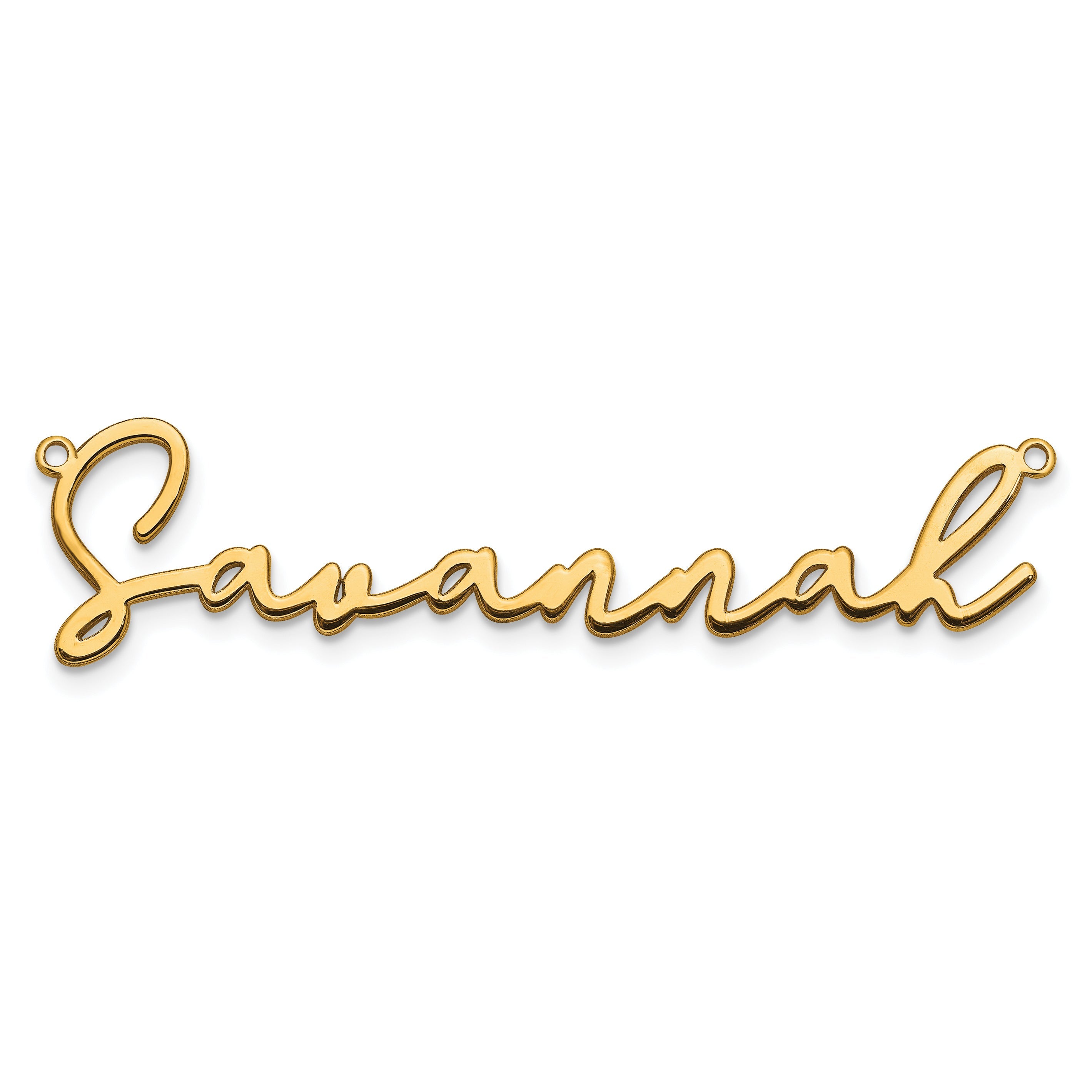 14K Yellow Gold Polished Bathinda Font Name Plate