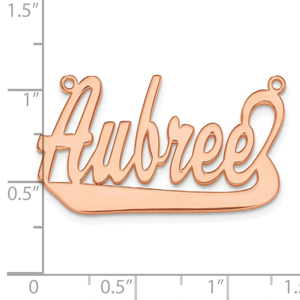 Rose Plated Sterling Silver/Rose Underlined Name Plate