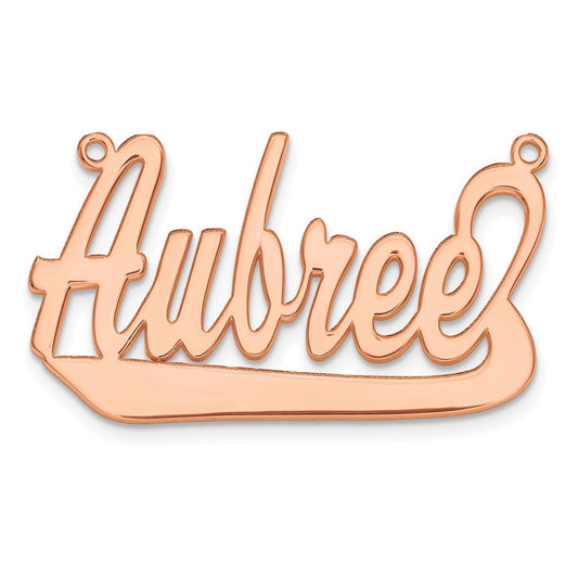 Rose Plated Sterling Silver/Rose Underlined Name Plate