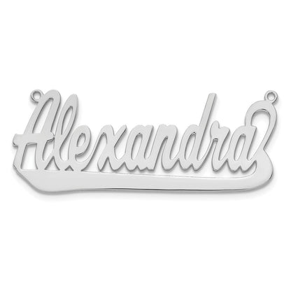 Sterling Silver Silver/Rhodium Plated Underlined Name Plate