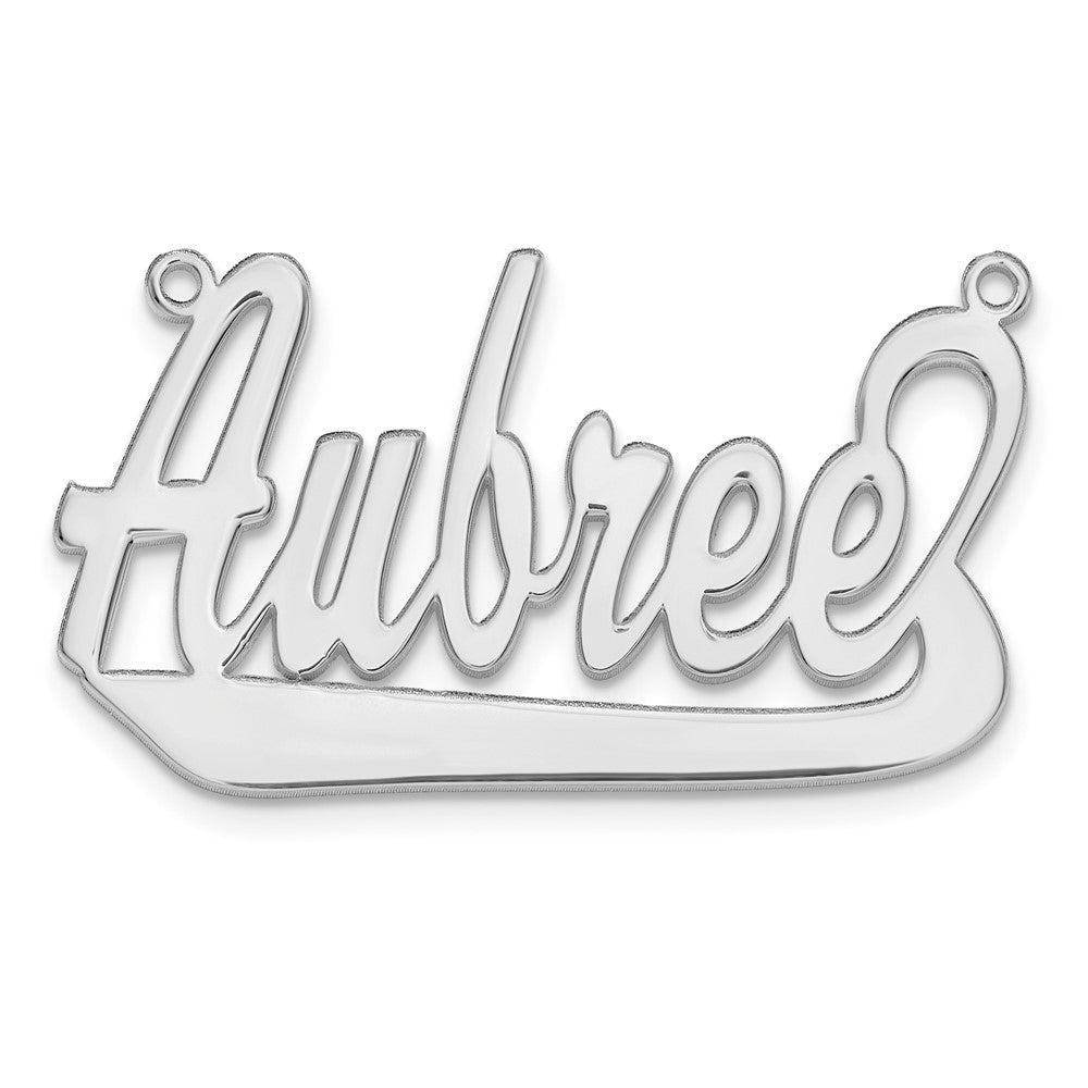 Sterling Silver Silver/Rhodium Plated Underlined Name Plate