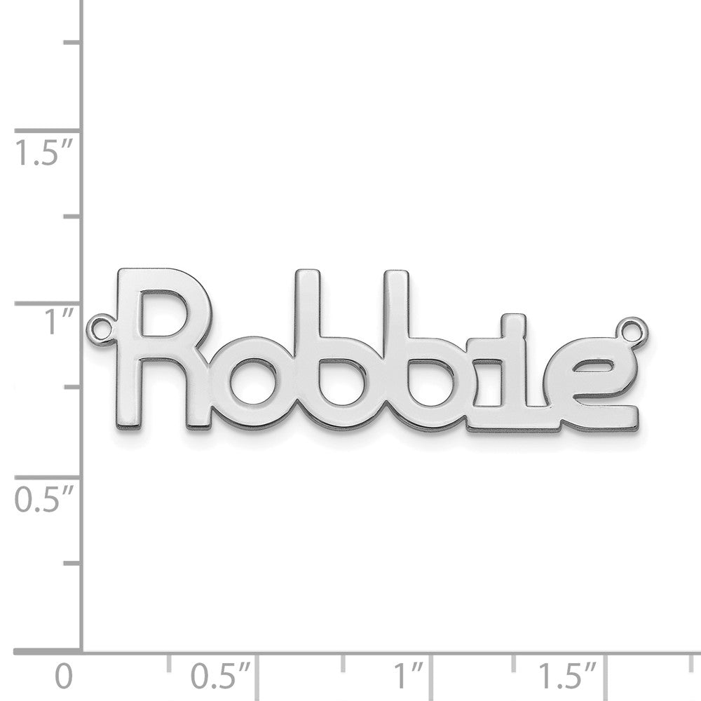 Sterling Silver Rhodium Plated Polished Name Plate