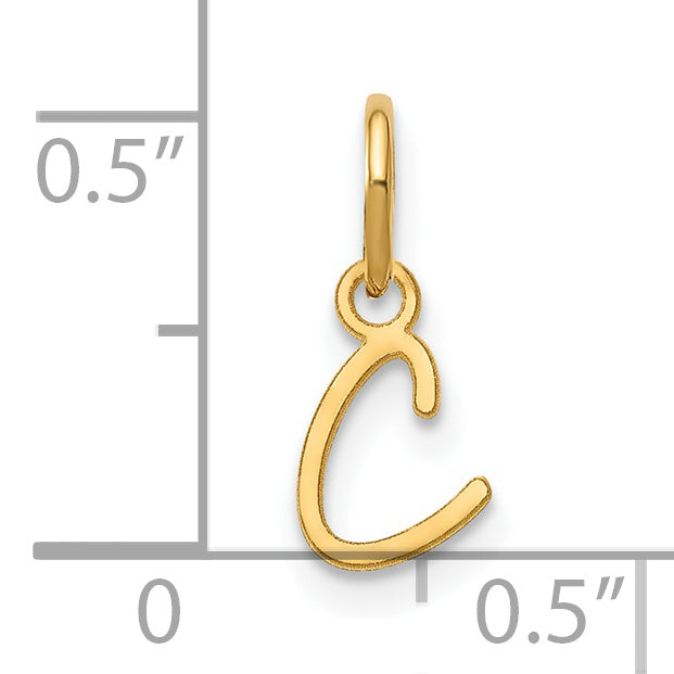 14k Yellow Gold 14KY Upper case Letter C Initial Charm