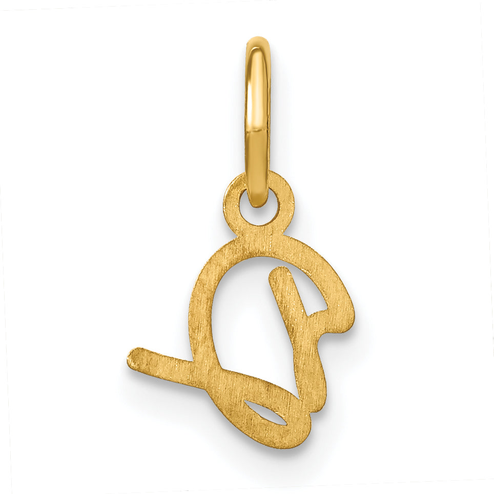 14k Yellow Gold 14KY Upper case Letter D Initial Charm