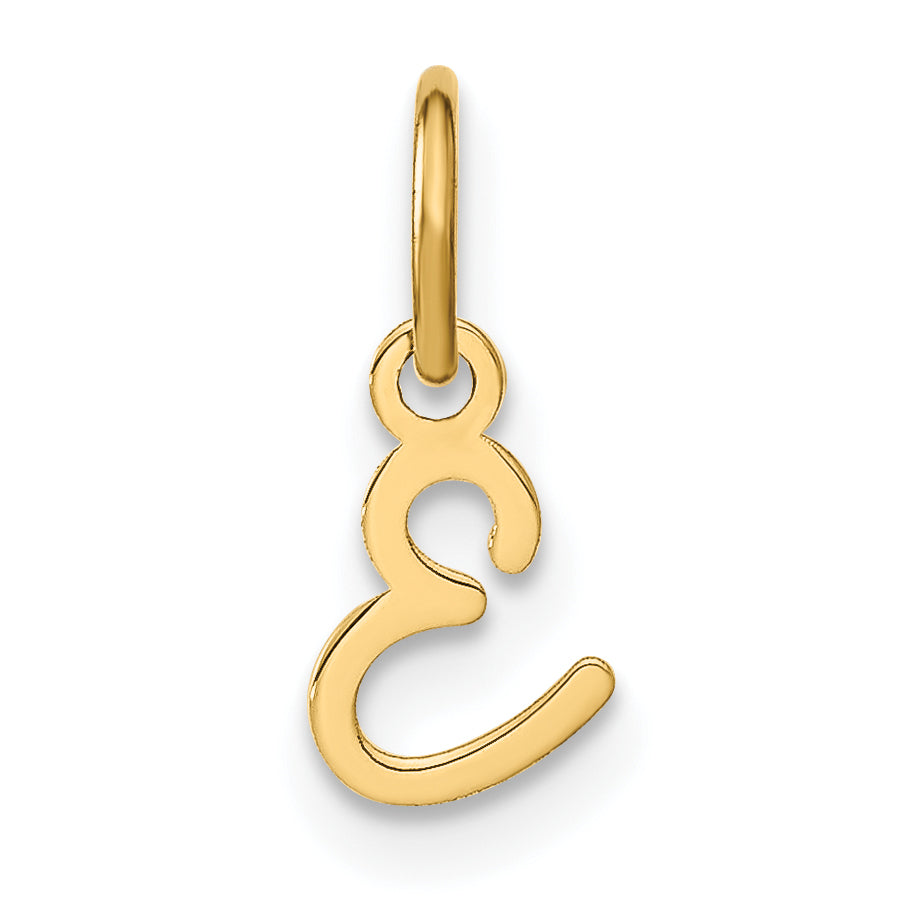 14k Yellow Gold 14KY Upper case Letter E Initial Charm
