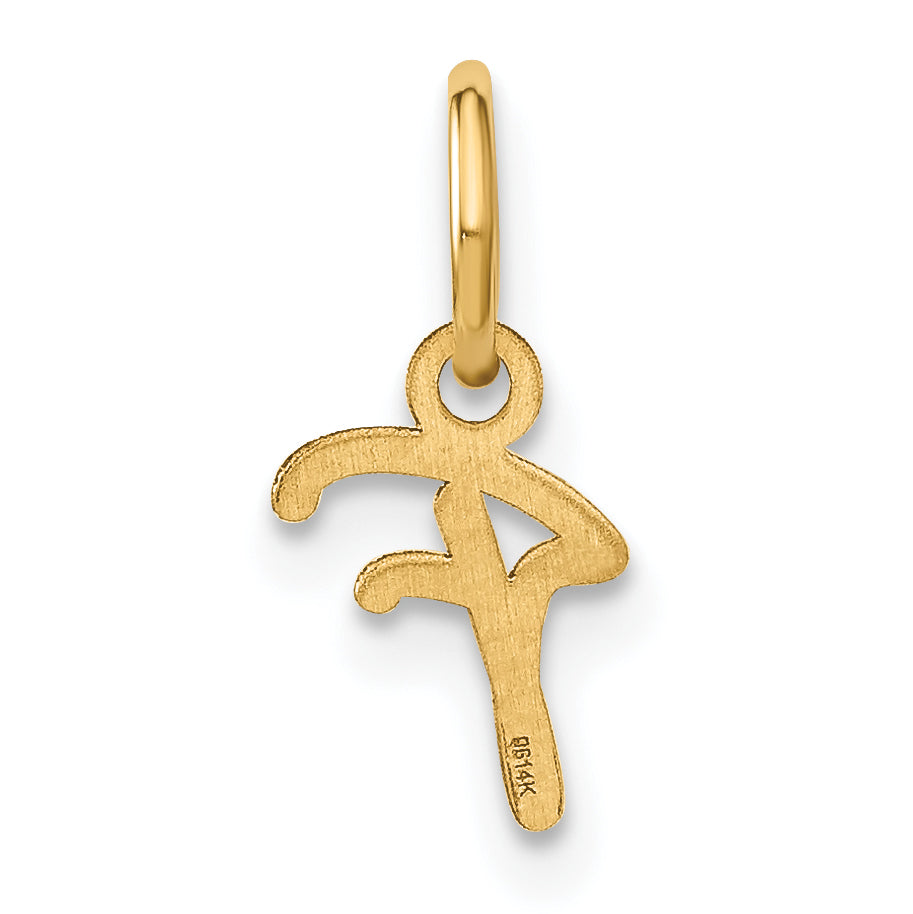 14k Yellow Gold 14KY Upper case Letter F Initial Charm