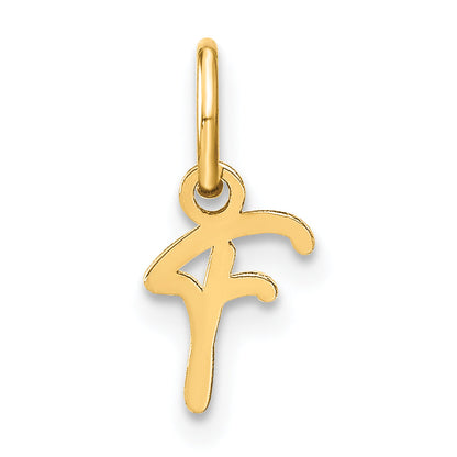 14k Yellow Gold 14KY Upper case Letter F Initial Charm
