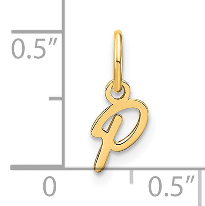 14k Yellow Gold 14KY Upper case Letter P Initial Charm