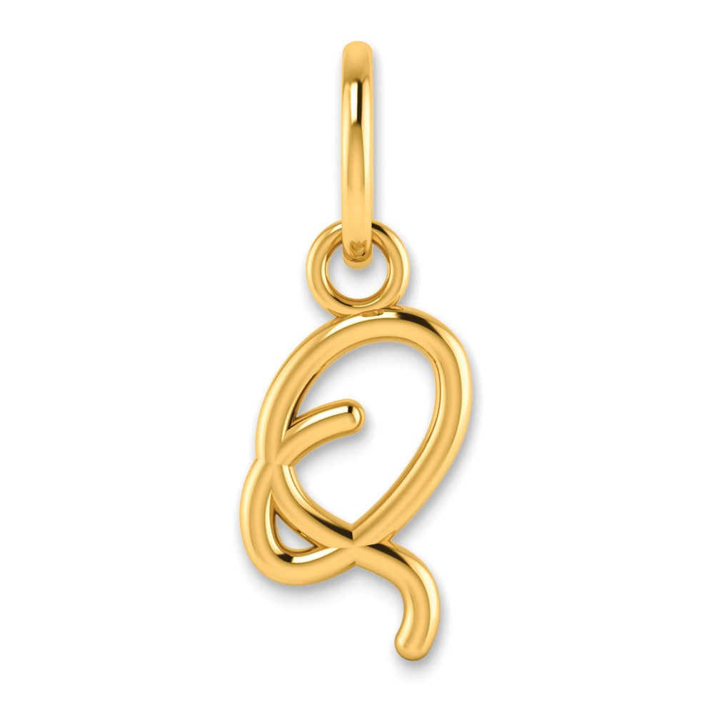 14K Yellow Gold 14Ky Upper Case Letter Q Initial Charm
