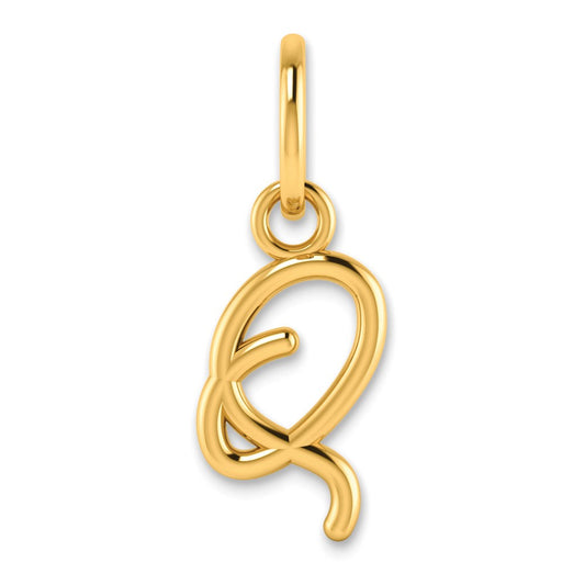 14K Yellow Gold 14Ky Upper Case Letter Q Initial Charm