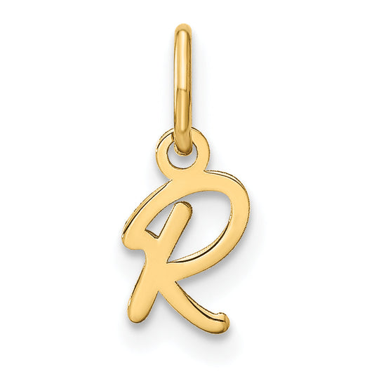 14k Yellow Gold 14KY Upper case Letter R Initial Charm