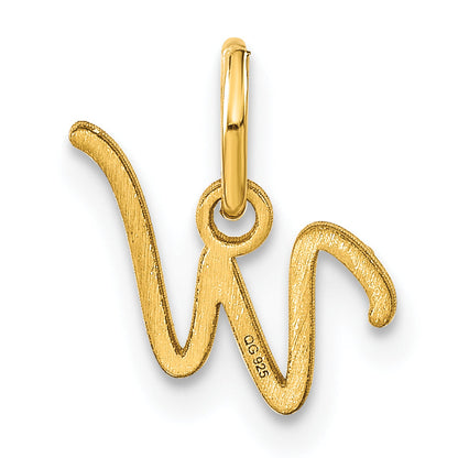14k Yellow Gold 14KY Upper case Letter W Initial Charm