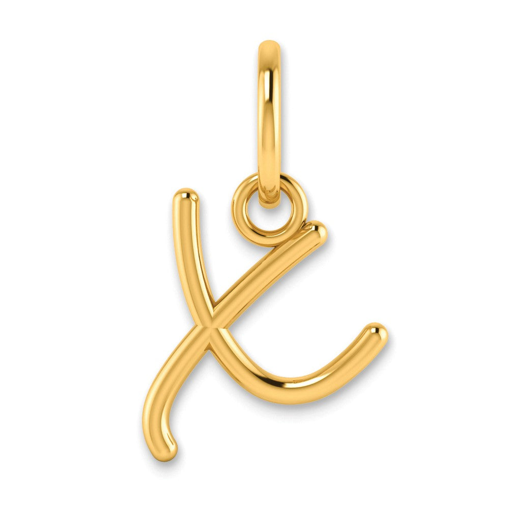 14K Yellow Gold 14Ky Upper Case Letter X Initial Charm