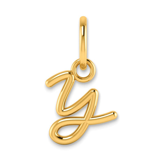 14K Yellow Gold 14Ky Upper Case Letter Y Initial Charm